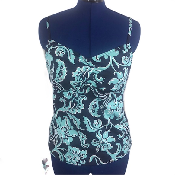 Lands' End Other - Lands End 14 blue/green boho ruched swim top